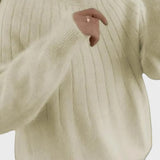 Georgina™ - Camisola de gola redonda com gola felpuda