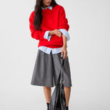 Sabina™ - Camisola clássica vermelha