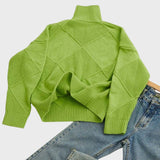 Flavia™ - Camisola de malha com gola alta texturada