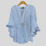 Iara™ - Blusa Estampada com e Mangas de Folhos