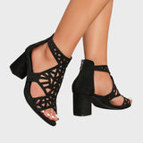 Savana™ – Sandálias de salto com recortes geométricos