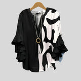 Iara™ - Blusa Estampada com e Mangas de Folhos