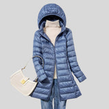 Tânia™ - Casaco Puffer Longo e Acolchoado com Capuz