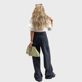 Luciana™ - Calças Jeans Reta Wide Leg