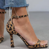 AFRICA | Elegant High Heel Animal Print Sandals for a Chic and Unique Look