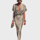 Alzira™ - Vestido Twisted com Decote em V Drapado