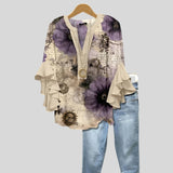 Iara™ - Blusa Estampada com e Mangas de Folhos
