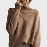 Flavia™ - Camisola de malha com gola alta texturada
