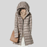 Tânia™ - Casaco Puffer Longo e Acolchoado com Capuz