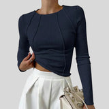 Cátia™ - Camisola Canelada com Costuras Visíveis