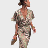 Alzira™ - Vestido Twisted com Decote em V Drapado