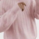 Georgina™ - Camisola de gola redonda com gola felpuda