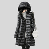 Tânia™ - Casaco Puffer Longo e Acolchoado com Capuz