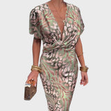 Alzira™ - Vestido Twisted com Decote em V Drapado