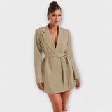 Zélia™ - Vestido Blazer com Decote em V