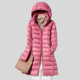 Tânia™ - Casaco Puffer Longo e Acolchoado com Capuz