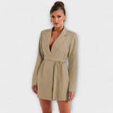 Zélia™ - Vestido Blazer com Decote em V