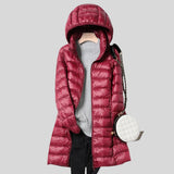 Tânia™ - Casaco Puffer Longo e Acolchoado com Capuz
