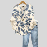 Iara™ - Blusa Estampada com e Mangas de Folhos