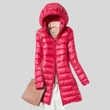 Tânia™ - Casaco Puffer Longo e Acolchoado com Capuz