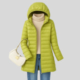 Tânia™ - Casaco Puffer Longo e Acolchoado com Capuz