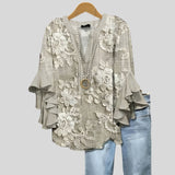 Iara™ - Blusa Estampada com e Mangas de Folhos