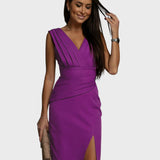 Bárbara™ - Vestido elegante com corte envolvente