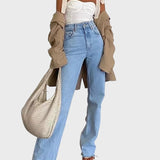 Luciana™ - Calças Jeans Reta Wide Leg