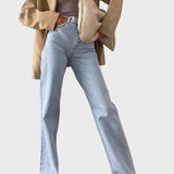 Luciana™ - Calças Jeans Reta Wide Leg