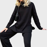 Larissa™ - Camisola em Malha Oversize de Gola Alta