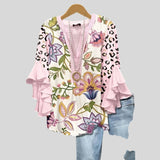 Iara™ - Blusa Estampada com e Mangas de Folhos