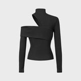 Rute™ - Camisola Gola Alta Recortada em Malha