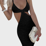 Nazaré™ - Vestido Midi de Malha Recortado