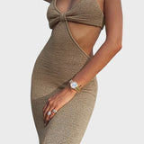 Nazaré™ - Vestido Midi de Malha Recortado