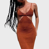 Nazaré™ - Vestido Midi de Malha Recortado