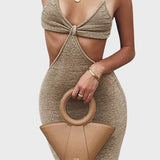 Nazaré™ - Vestido Midi de Malha Recortado