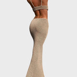 Nazaré™ - Vestido Midi de Malha Recortado