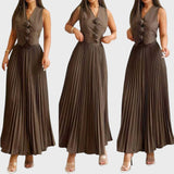 Celeste™  - Conjunto Elegante De Duas Peças Sem Mangas