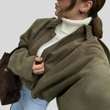 Frederica™ - Casaco Oversize em Camurça