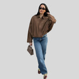 Frederica™ - Casaco Oversize em Camurça
