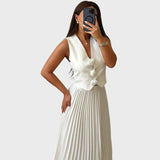 Celeste™  - Conjunto Elegante De Duas Peças Sem Mangas