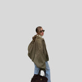 Frederica™ - Casaco Oversize em Camurça