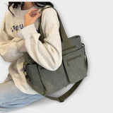 Leonor™ - Mala Tote Funcional em Veludo Cotelê