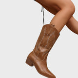 Gisela™ - Botas de couro cowboy