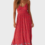 Regina™ - Vestido Maxi Floral com Alças Finas
