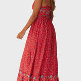 Regina™ - Vestido Maxi Floral com Alças Finas
