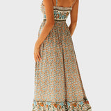 Regina™ - Vestido Maxi Floral com Alças Finas