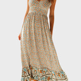 Regina™ - Vestido Maxi Floral com Alças Finas