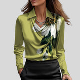 Diana™ - Blusa com brilho luxuoso e decote dobrado