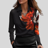 Diana™ - Blusa com brilho luxuoso e decote dobrado